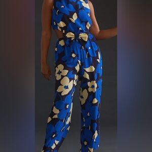 Anthropologie cut-out floral jumpsuit